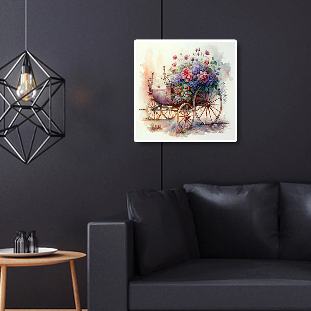 Flower Car Paint by Numbers Acrylic Painting 20*20CM