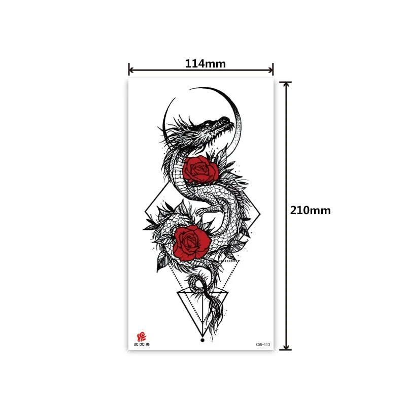 Half-arm waterproof tattoo stickers arm fierce wolf head animal arm lasting cross-border European and American tattoo stickers