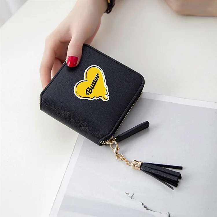 방탄소년단 Butter Creative Tassel Short Wallet