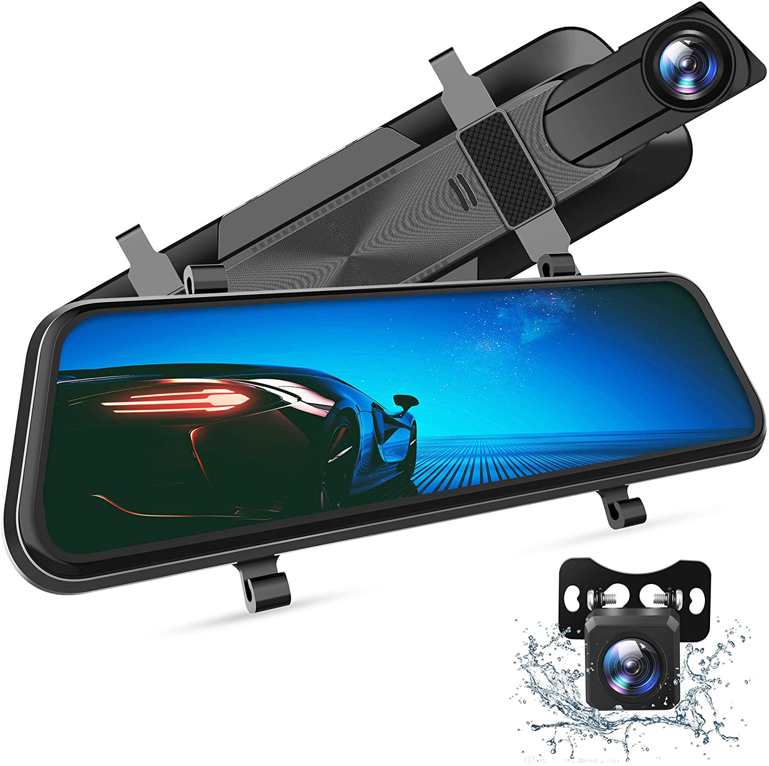 2021 H610 10" 2.5K Mirror Dash Cam for Cars with Full Touch Screen