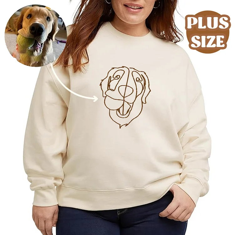 Plus Size Custom Photo Embroidered Hoodie Sweatshirt T-shirt