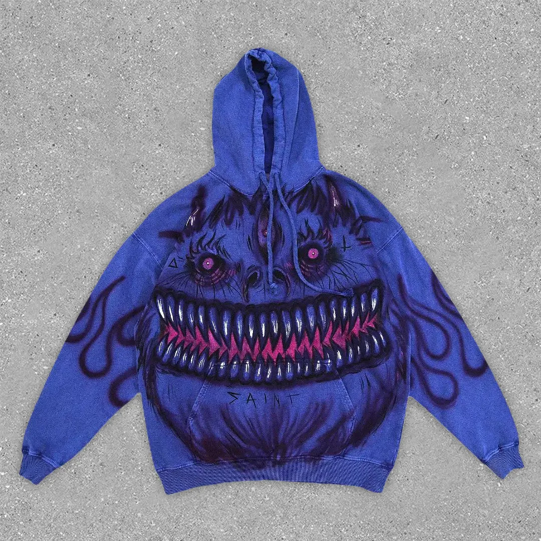 Personalized Childlike Graffiti Print Hoodie