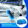 Farafox Car Cleaning Kit,62'' Car Wash Brush with Long Handle,Complete Car Cleaning Brush Kit Microfiber Cleaning Head & Extra-Thick Aluminum Extension Pole for Car, Truck, SUV, RV