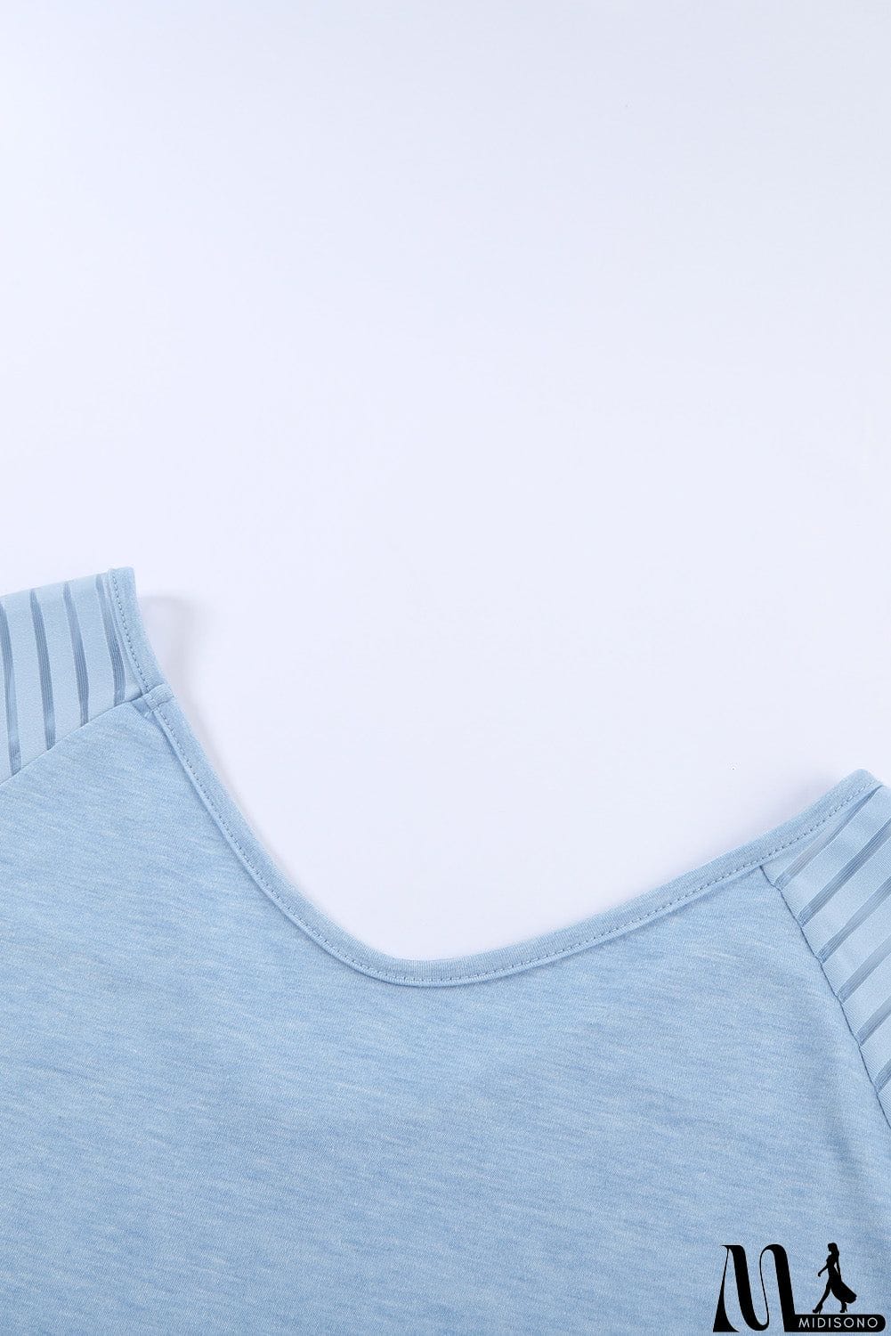 MidiSono - Sheer Stripe V-Neck Top