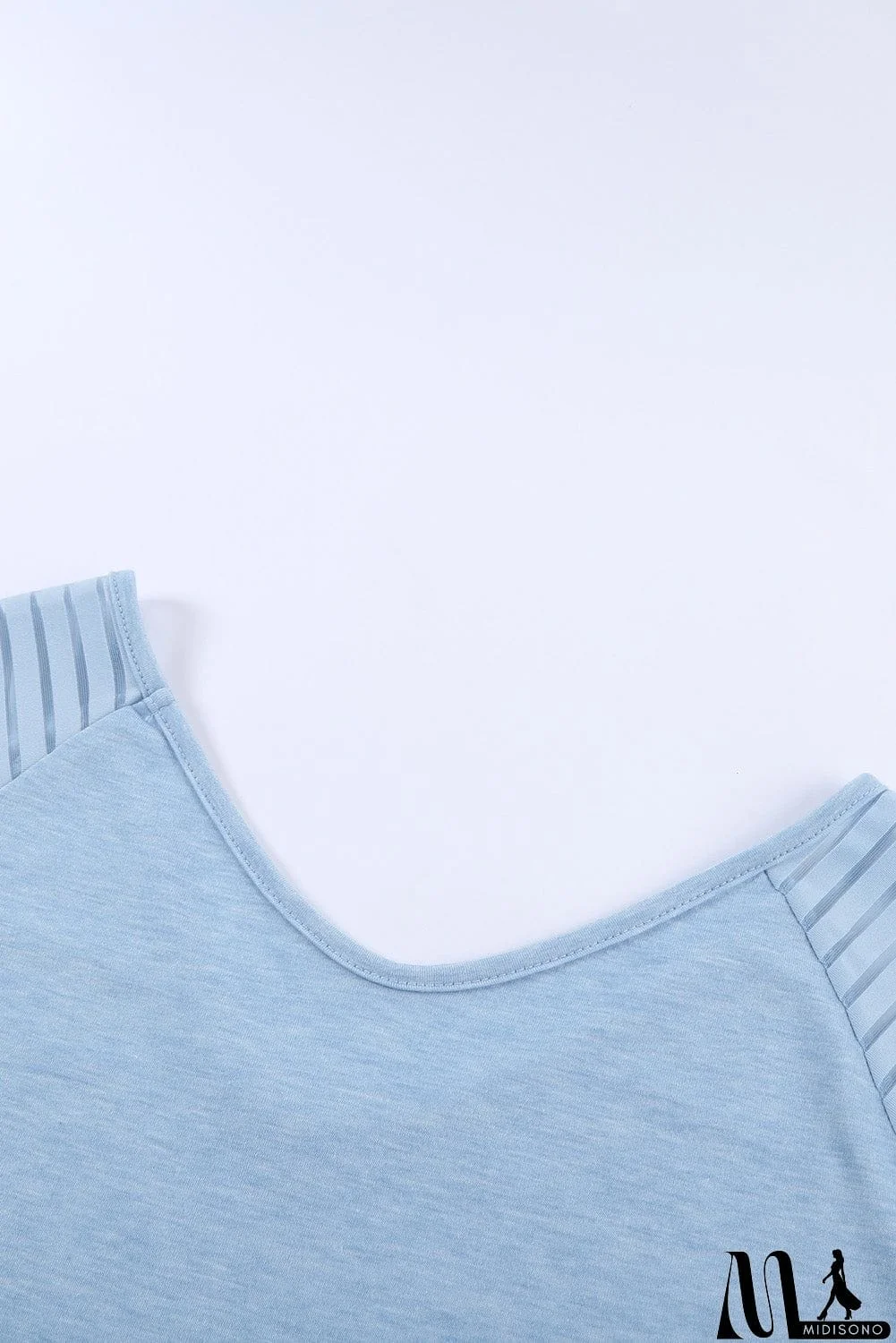 MidiSono - Sheer Stripe V-Neck Top