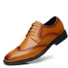 Leather Brogue Mens Flats Shoes Casual Handmade Men Oxfords Dress Shoes