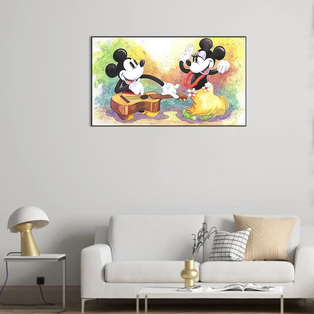 Full Round Diamond Painting 80*45cm - Singing And Dancing Mickey Mouse