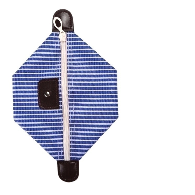 Women’s Small All Seasons Polyester Oxford Cloth Satin Stripe Basic Dumpling Shape Zipper Cosmetic Bag Wash Bag