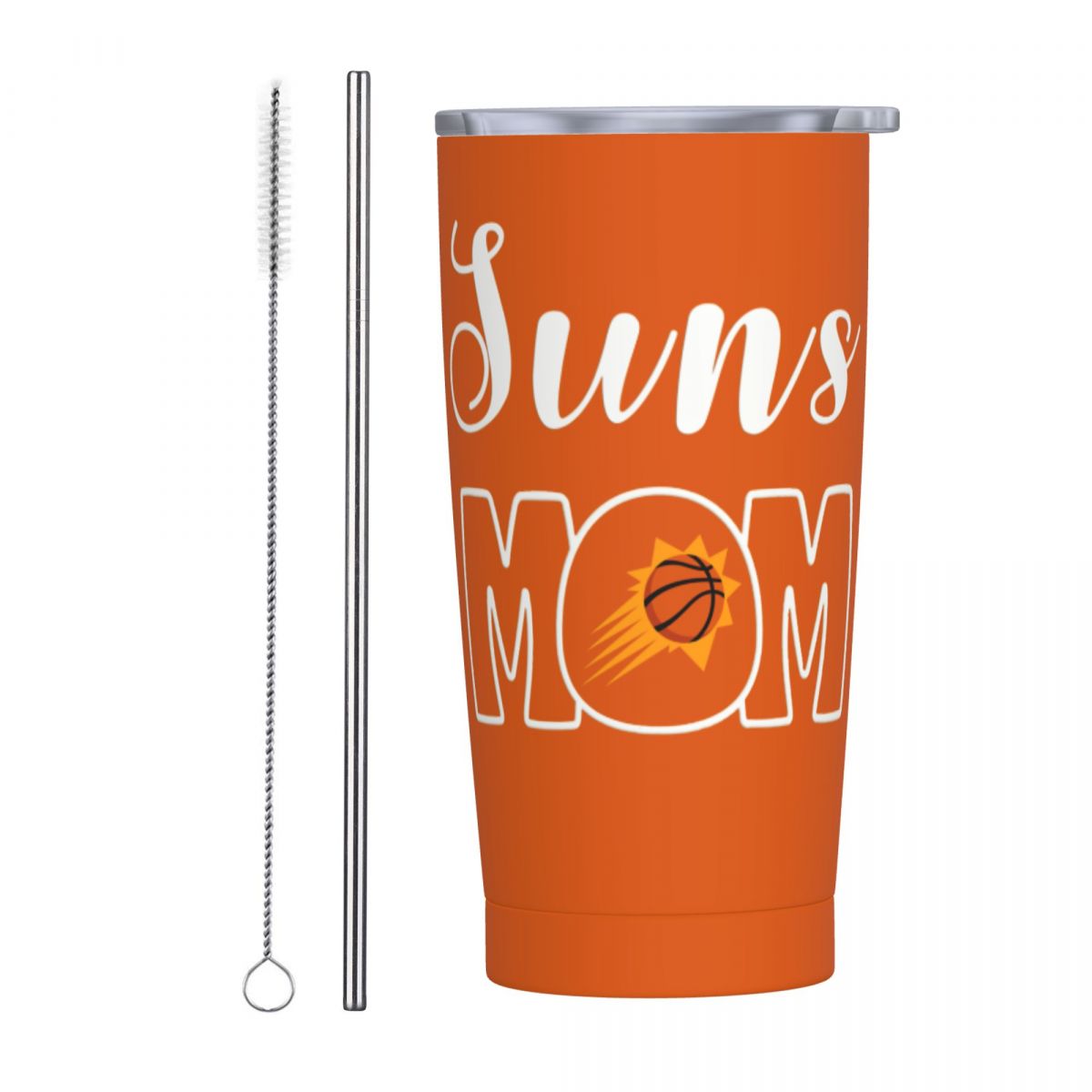 Phoenix Suns Mom Stainless Steel Travel Mug With Lid And Straw