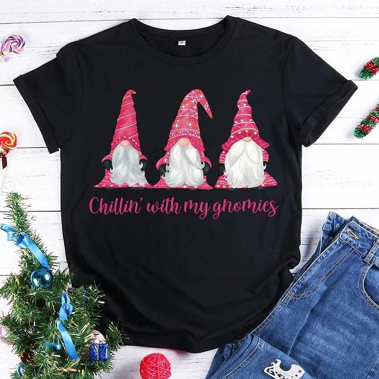 Chillin‘ with my gnomies T-Shirt Tee -601400-Annaletters