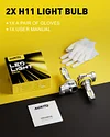 AUXITO 2025 Latest H11 H8 H9 Bulbs, 30,000lm 6500K Cool White H16 Bulbs for Fog Light, 1:1 Mini Size 5 Mins Easy Installation, Plug and Play, Pack of 2