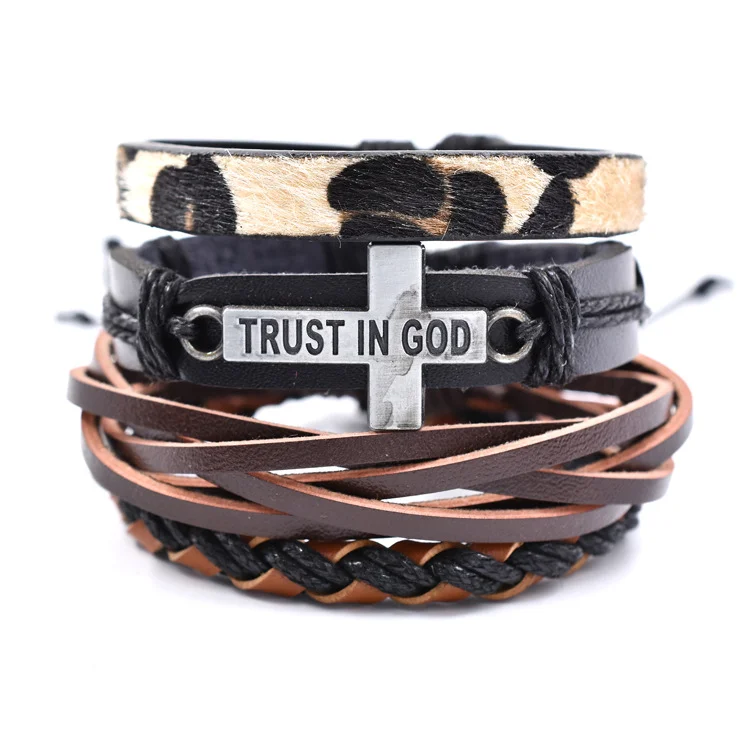 Trust in God Leather Fashion Bracelet
