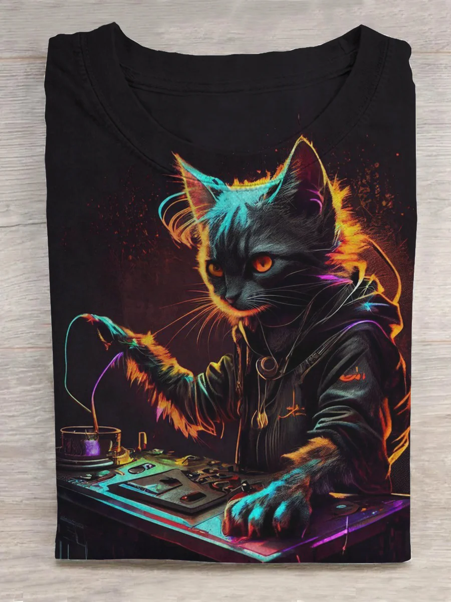 DJ Mixer Cat T-shirt Eagerlys