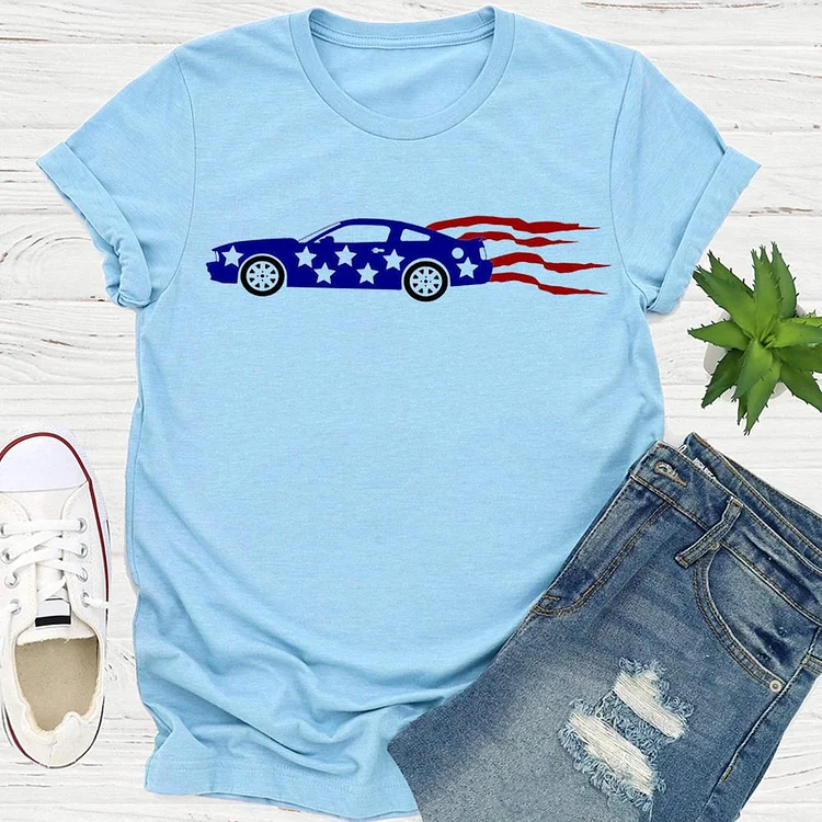 Independence Day Car T-shirt Tee-Annaletters