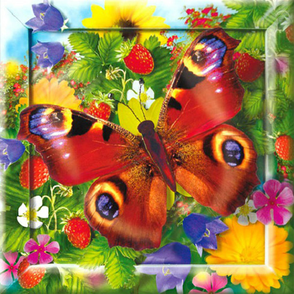 

Butterfly Flower - Round Drill Diamond Painting - 30*30CM, Round diamond 30*30cm, 501 Original