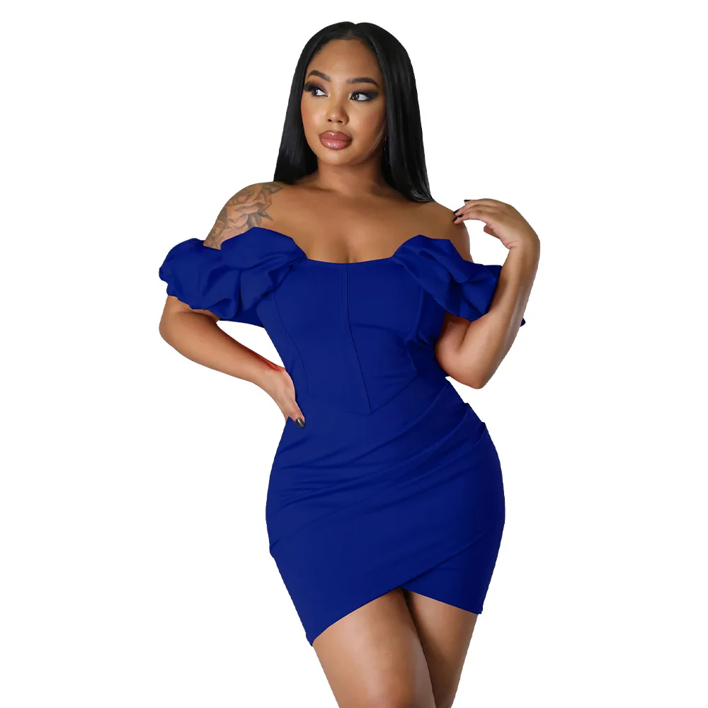 Petal Sleeve Birthday Party  Prom Corset Dress Off Shoulder Night Club Outfits Wedding Evening Gowns For Women Mini Dresses