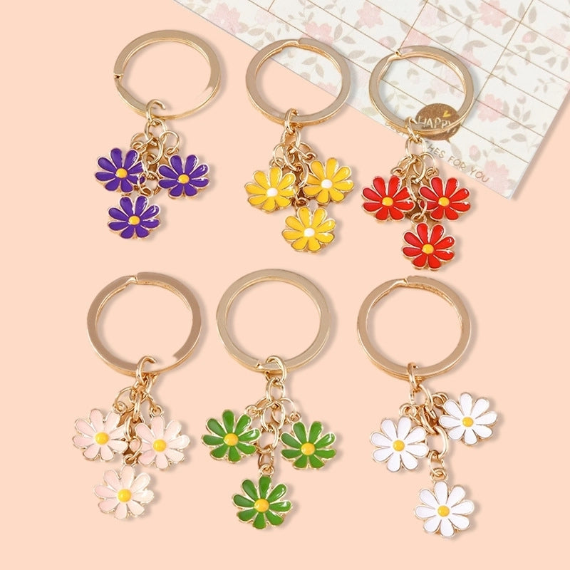 Cute Daisy Alloy Women's Keychain