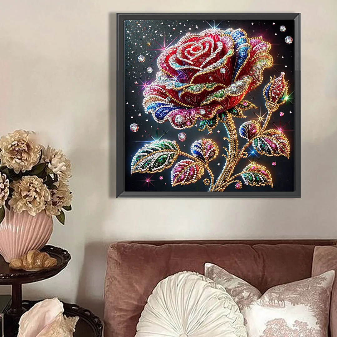 Rose - Partial Special Shaped Drill Diamond Painting Kits (Canvas|30*30cm)