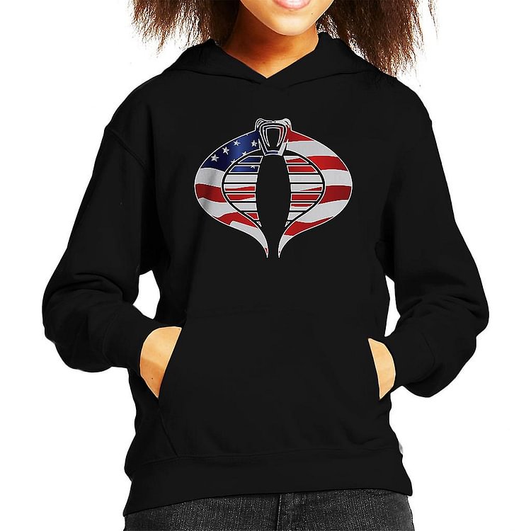 Cobra Star And Stripes Flag GI Joe Kid's Hooded Sweatshirt