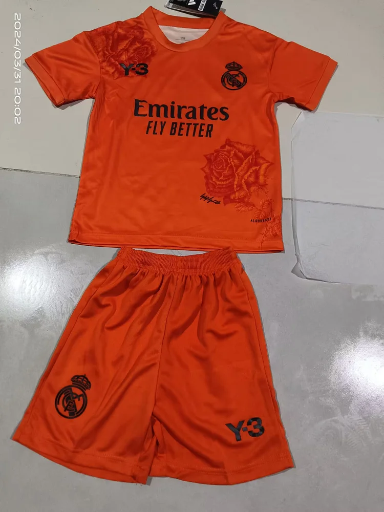 2024/25 Real Madrid Y3 Orange Children's Jersey Children's Sizes