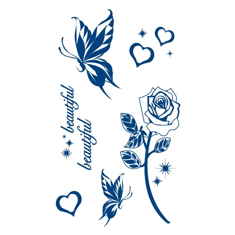 Semi-permanent Waterproof Temporary Tattoos Sun Star Moon Body Art Tattoo Sticker Full Fake Tatoo Women Men