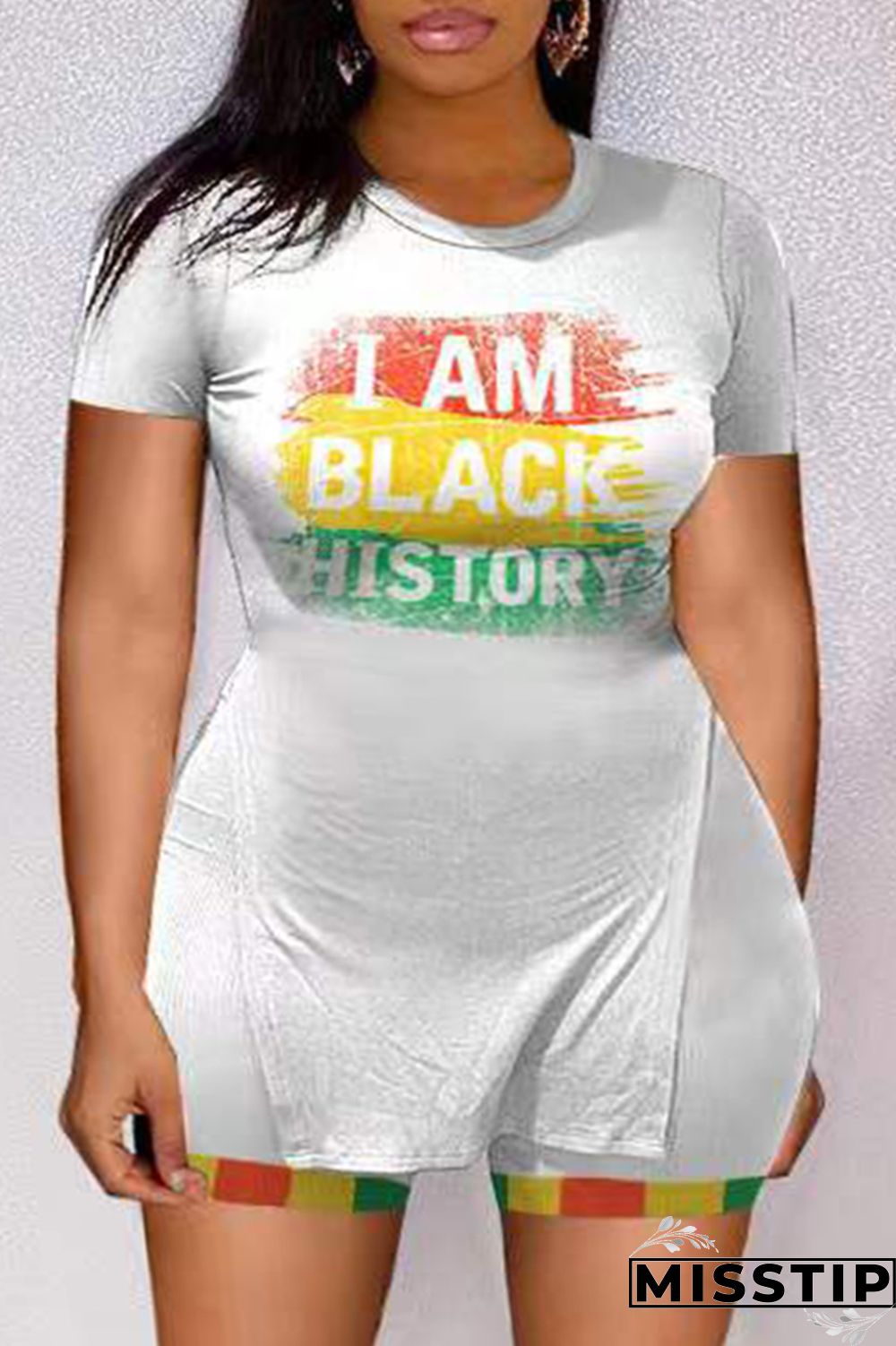 Beige Fashion Casual Letter Print Slit O Neck Plus Size Two Pieces