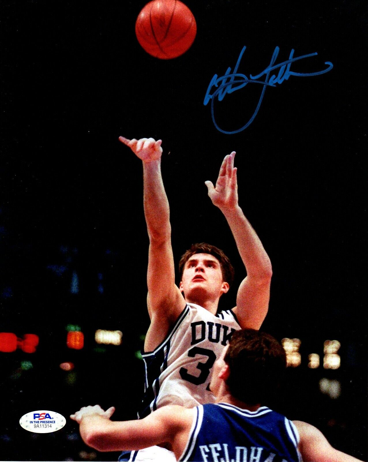 Christian Laettner autographed signed 8x10 Photo Poster painting NCAA Duke Blue Devils PSA COA