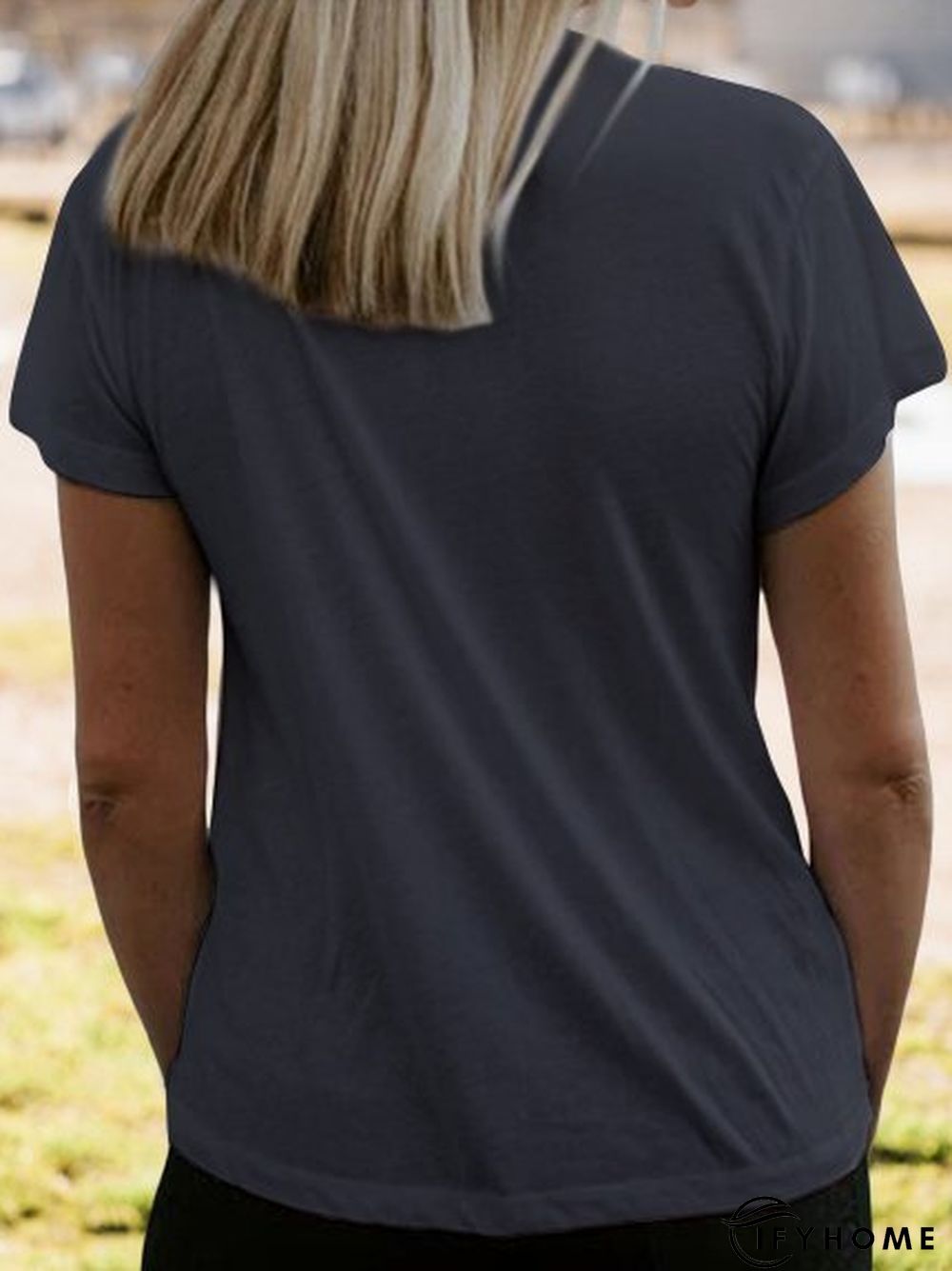 Vintage Short Sleeve Statement Daisy Printed Crew Neck Plus Size Casual Tops | IFYHOME