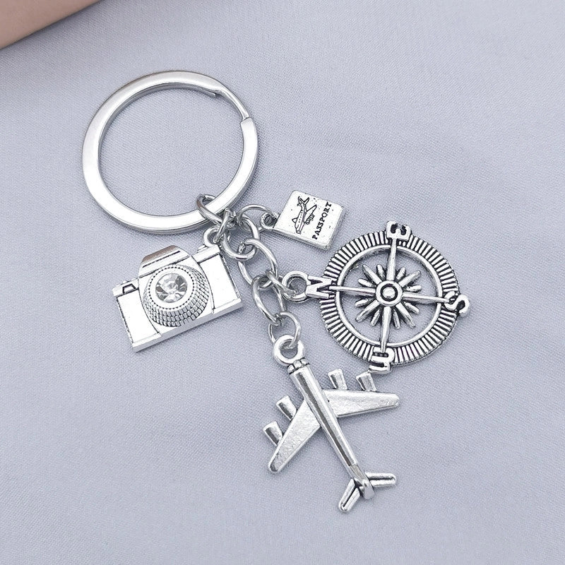 Casual Retro Minimalist Letter Airplane Alloy Plating Keychain