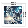 Cat And Lion-11CT Stamped Cross Stitch 40*40cm/15.75*15.75in