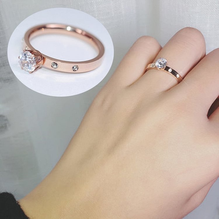 YOY-Titanuim Steel Rose Gold Color Ring