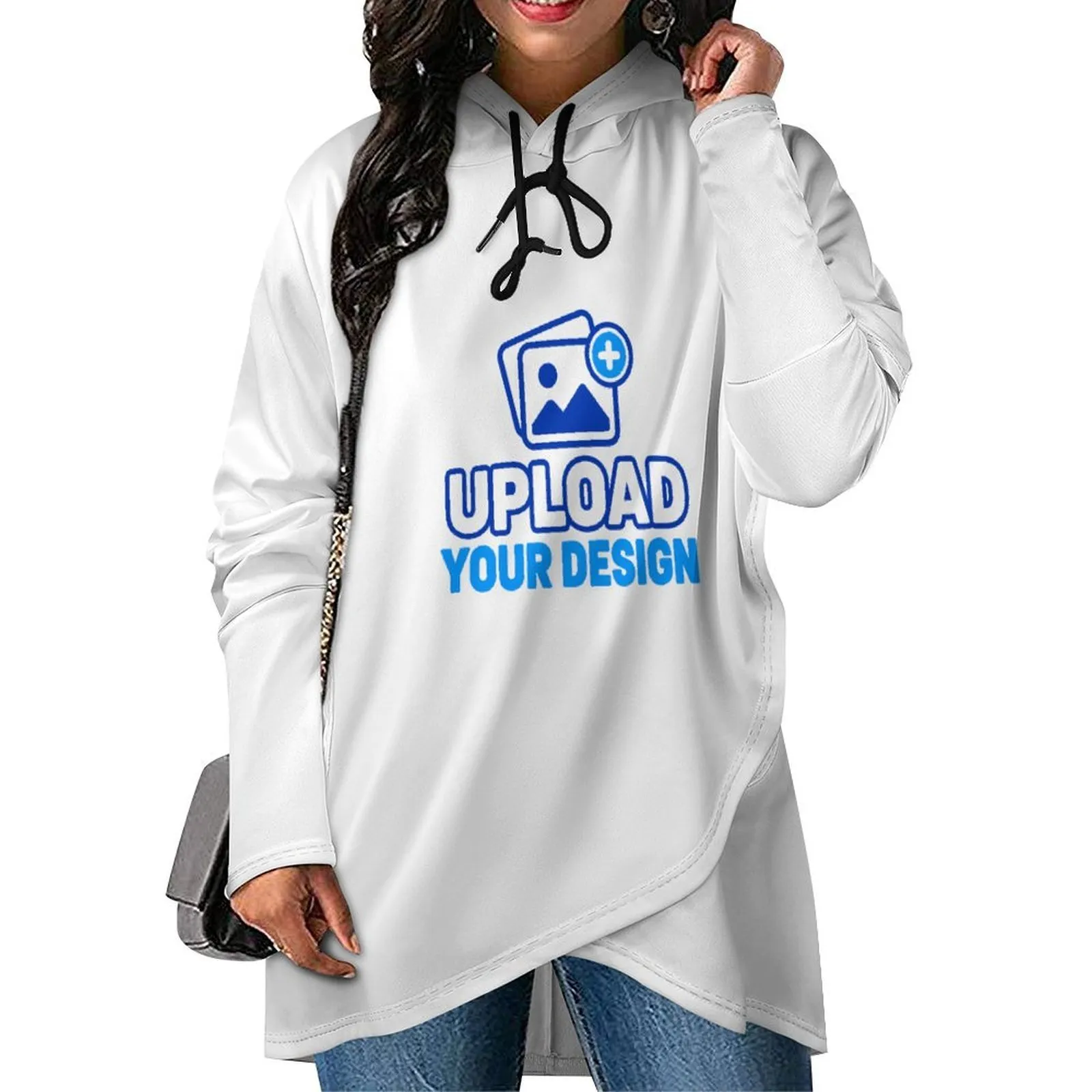 Mid-Length Slim-Fit Hooded Sweatshirt &ndash; personalized print product image 8