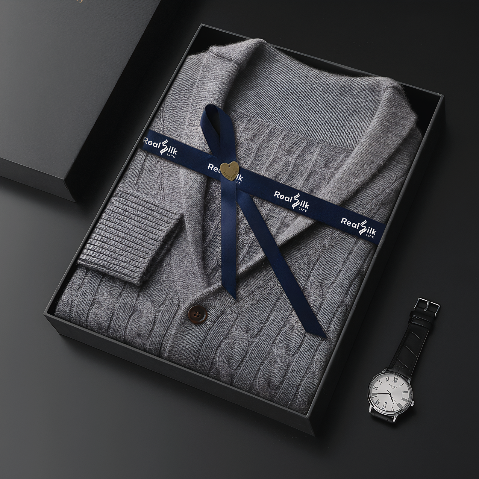 Lapel Men's Cashmere Cardigan REAL SILK LIFE