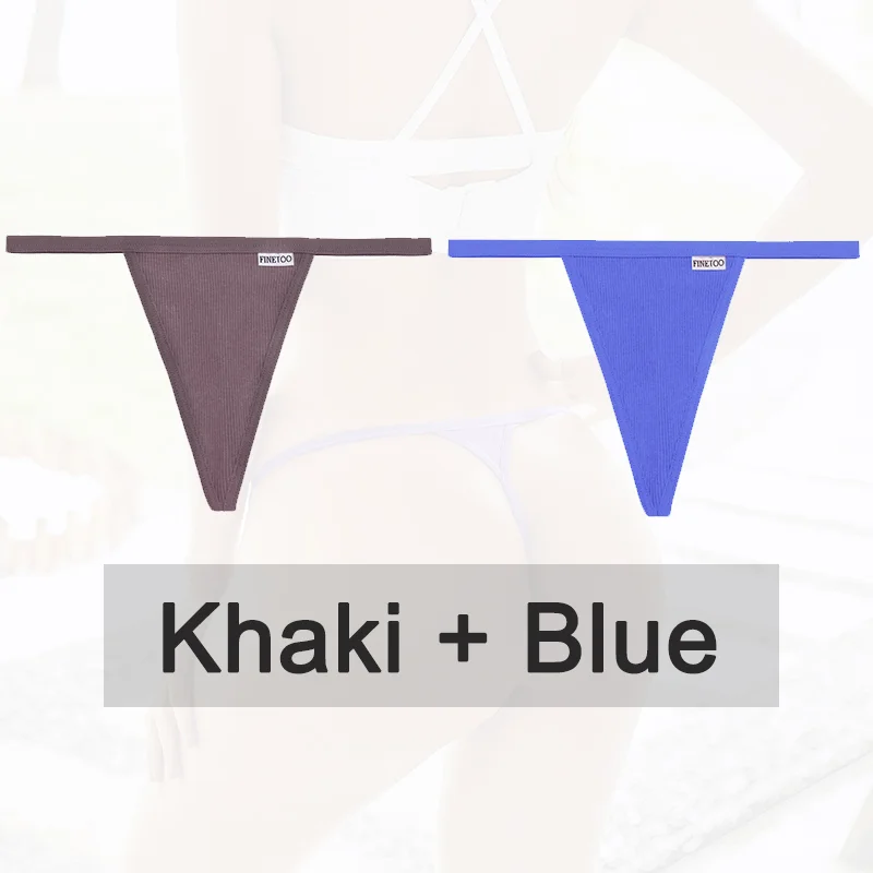 Billionm 2PCS/Set Women Sexy Cotton Panties Solid Color Underwear G-String Hollow Breathable Underpants Female Intimates Lingerie