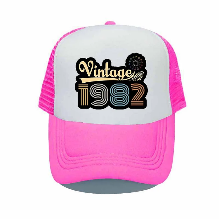 Vintage 1982 Print Baseball Caps For Man Woman Mesh Caps Outdoor Snapback Hat Buckle Sun Protection Hat Bend Cap Dad Hats MZ063