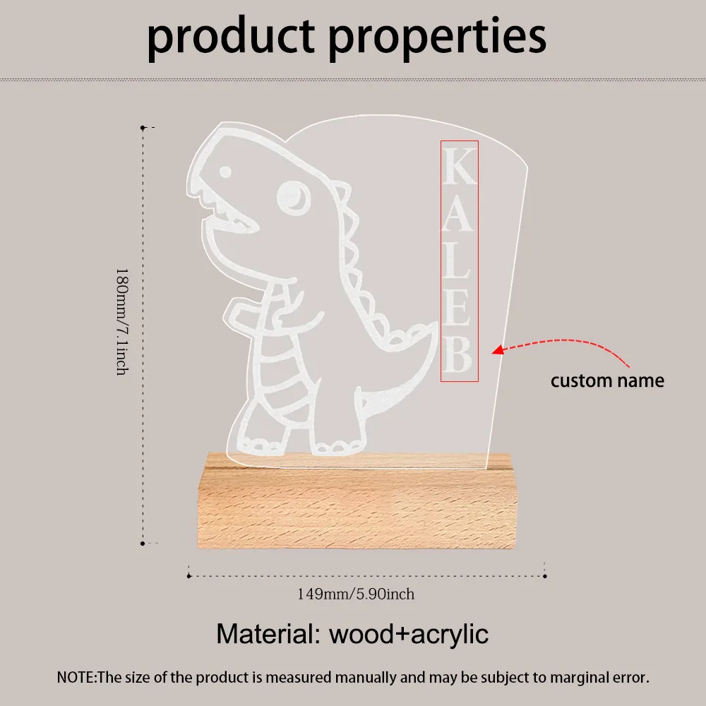 JISHSHAY Tableau Lumineux Diamond Painting Dinosaure - Kit Créatif Avec Lampe LED, Veilleuse, Diamants - 5