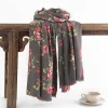 Rose Floral Autumn Winter Shawl Scarf
