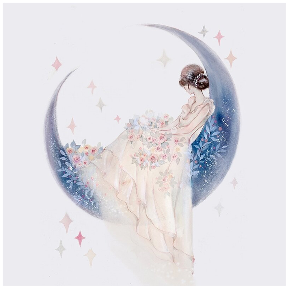 

30*30CM-Girl Rhinestone-Round Drill Diamond Painting, 501 Original