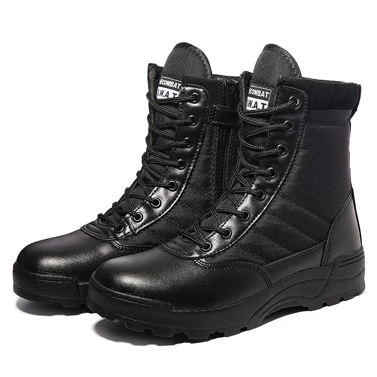 Men Outdoor Waterproof Slip Resistant Zipper Combat Boots