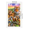 (Big Size) Parent-Child Tiger - 11CT Stamped Cross Stitch 40*70cm/15.75*27.56in
