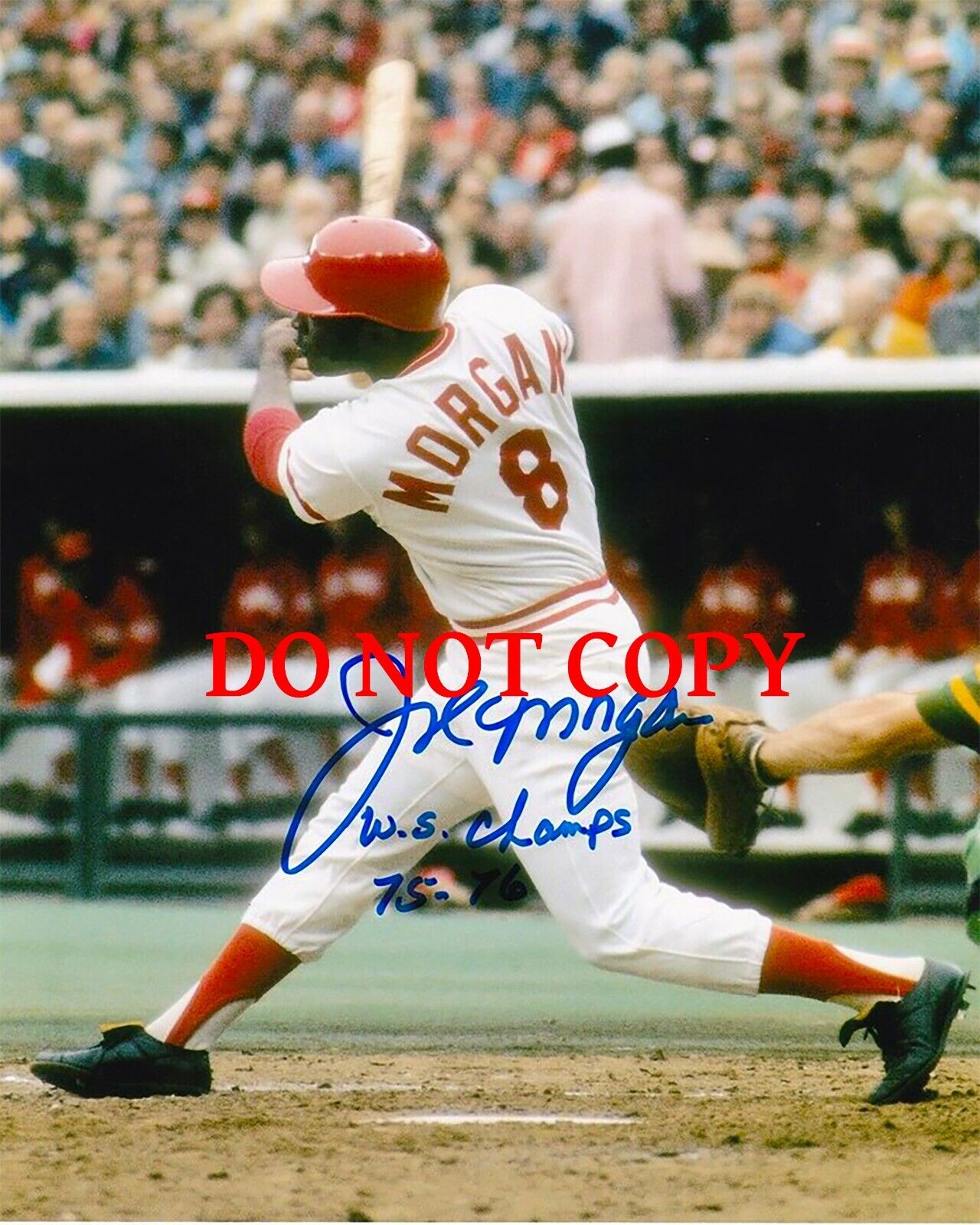 Joe Morgan - Autographed Signed 8x10 Photo Poster painting (Cincinnati Reds MLB HOF) Reprint