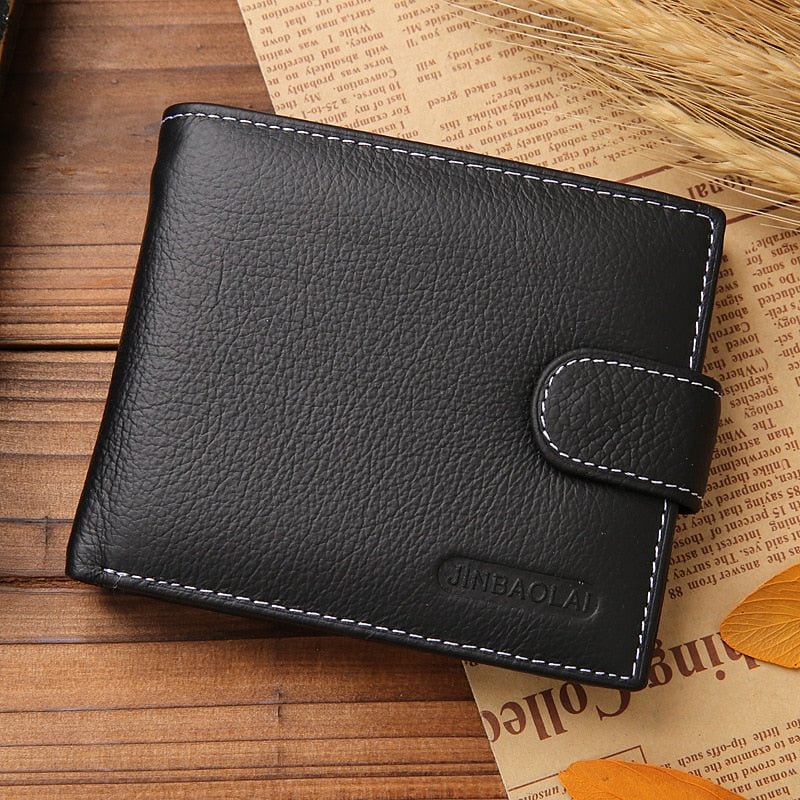 Genuine Leather Wallet Men Clip Cowhide Wallet Men 2022 Brand Coin Wallet Small Clutches Men's Purse Coin Pouch Short Men Wallet