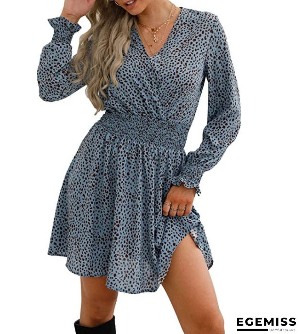 V-neck Printed Casual Women's Dress | EGEMISS