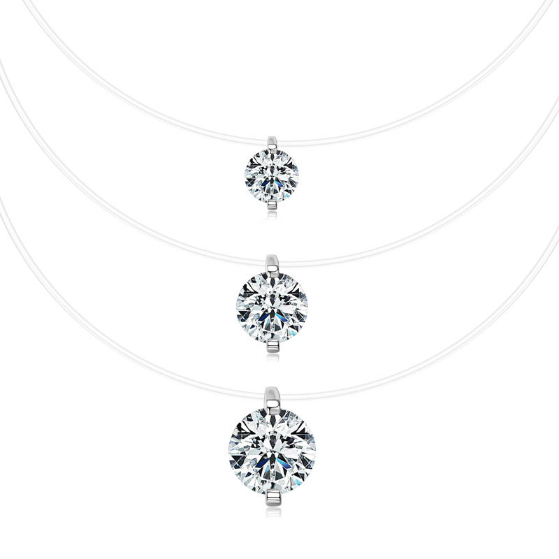  Mermaid Tear Moissanite Necklace S925 Silver Plated Invisible Line Gift with GRA Certificate