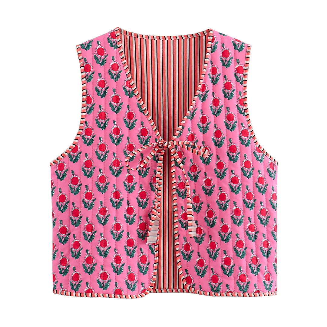 Woherb 202 Autumn Autumn Winter 4 New Women's Street Fashion Double-Sided Cotton Jacket Vest W089 3112-Outfit Ideas