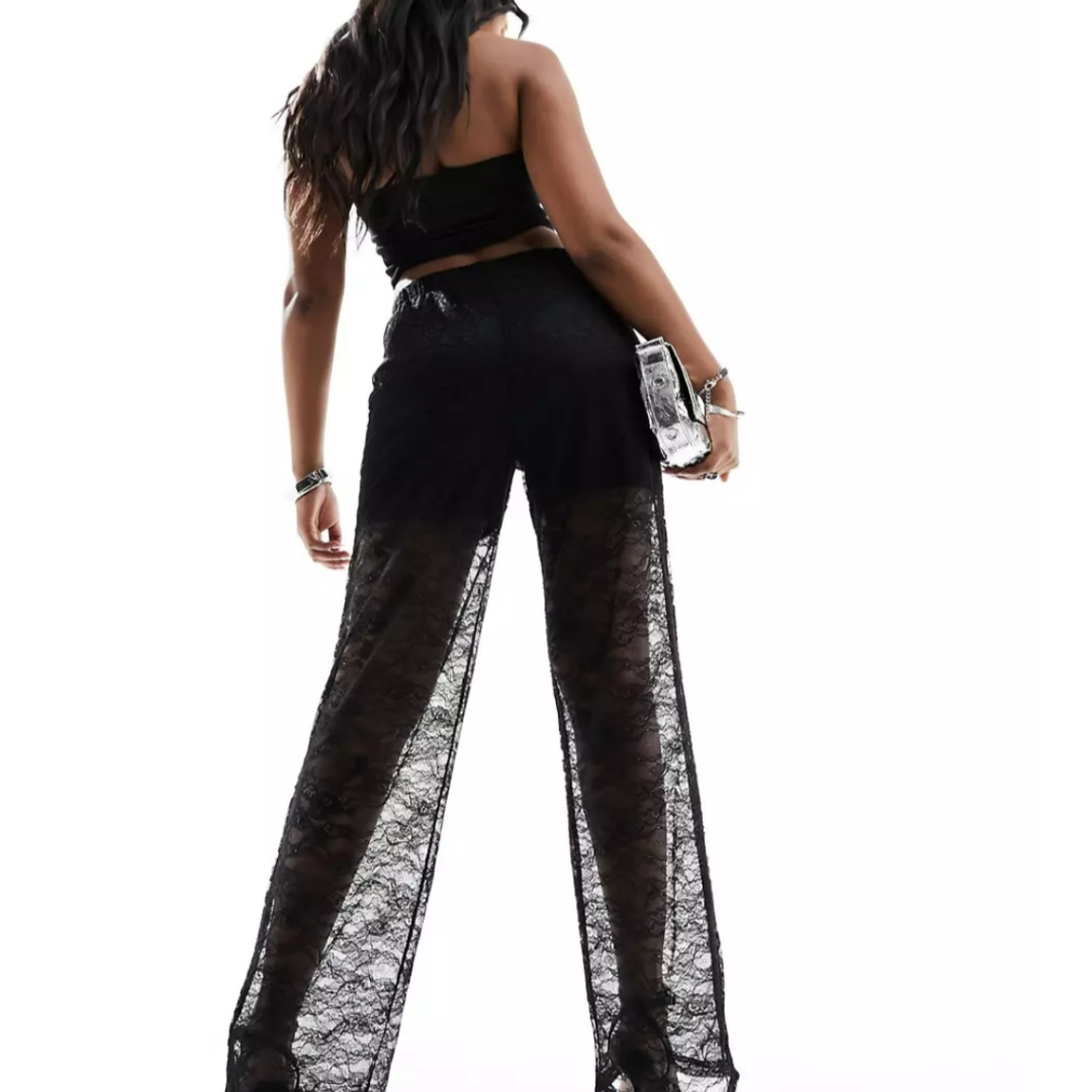 Knitted Lace Wide Leg Trouser