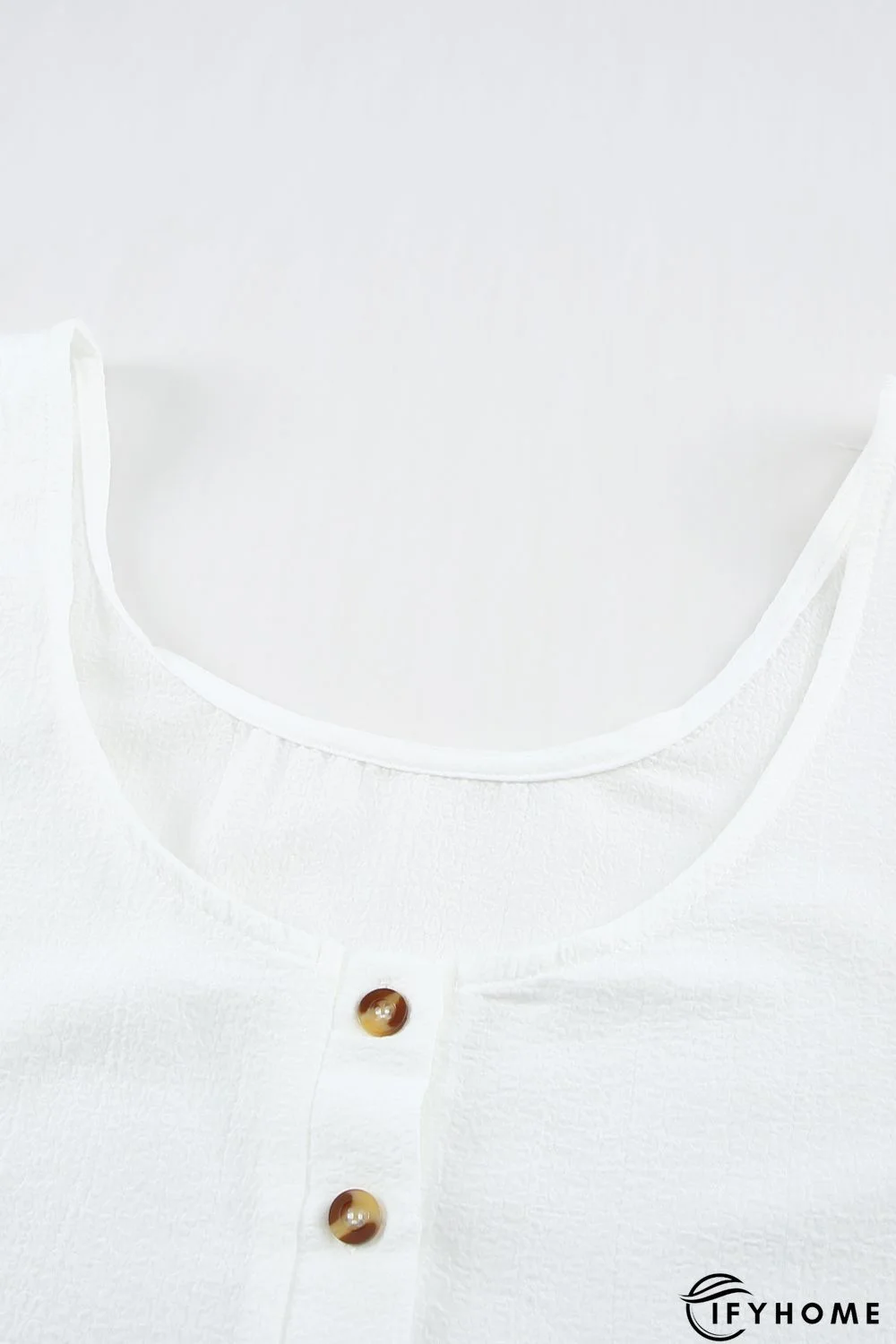 White Button Textured Tank Top | IFYHOME