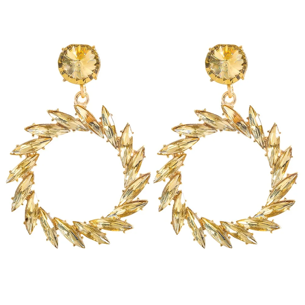 Dvacaman New Arrival Long Colorful Rhinestone Irregular Drop Earrings High Quality Trendy Crystal Pendant Jewelry Gift For Women