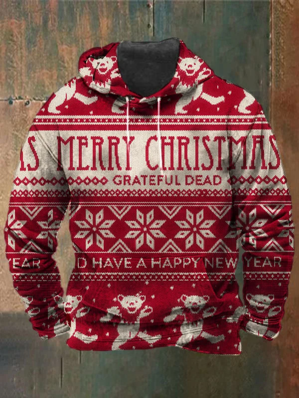 Unisex Bear Print Heavyweight Hoodies