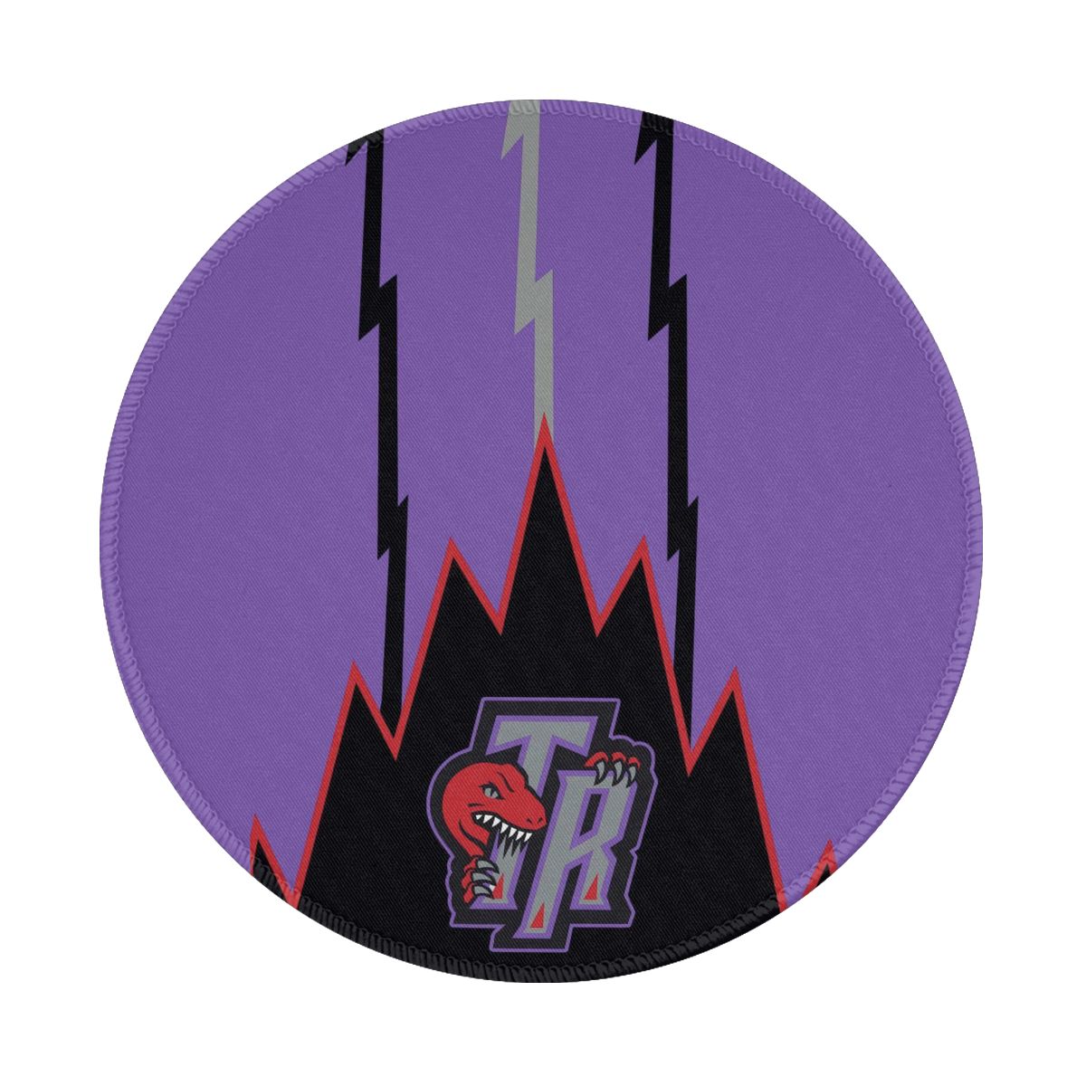 Toronto Raptors In Violet Waterproof Round Mouse Pad for Wireless Mouse